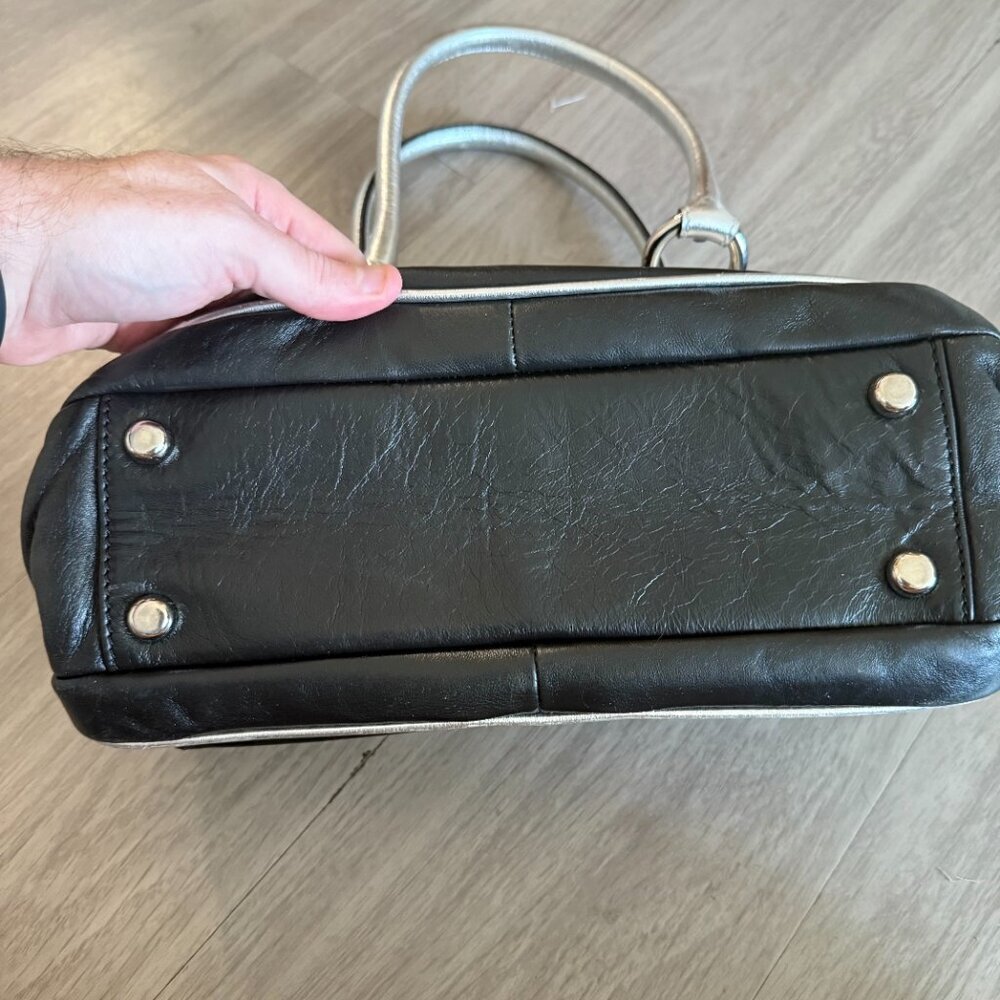 Marc Jacobs Black Leather Satchel with Silver Hardware - Picture 8 of 8